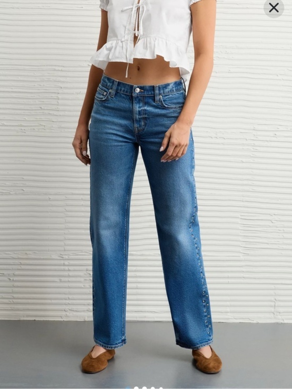 NWT AE Stretch Studded High-Waisted Stovepipe Jean
